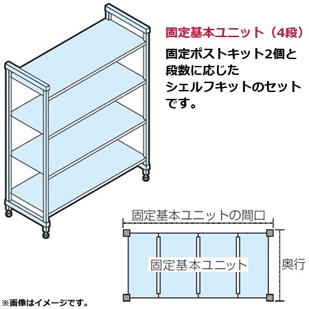 キャンブロカムシェルビング（エレメンツエクストラ）固定式ベンチ型4段1380×360×1630mm（送料無料、代引不可）