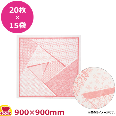 結べる紙ふろしき No.901 紅梅 約900×900mm 20枚×15袋（送料無料、代引不可）の通販は