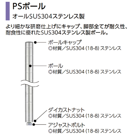 エレクタースーパーシリーズ・304ソリッドシェルフMSS910S・PS1900 4段 奥行460mm（送料無料、代引不可）の通販は