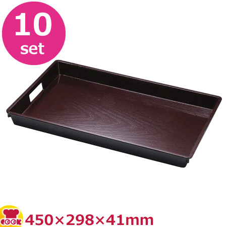 福井クラフト 高級テイクアウト漆器 尺5 ABS 木目脇取盆 新溜SL 10個セット（送料無料、代引不可）の通販は