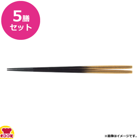 福井クラフト PBT樹脂塗箸 抗ウイルス塗細身鷹TAKA八角懐石箸23.5cm 二色金箔 5膳セット（送料無料、代引不可）の通販は