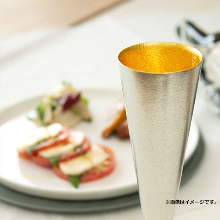 能作 NOUSAKU シャンパングラス 金箔 L（送料無料、代引不可）の