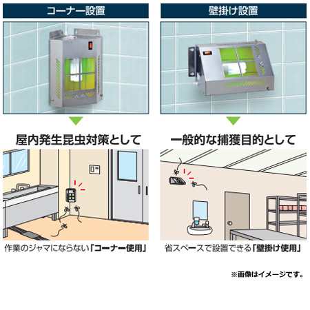 ピオニー 捕虫器 虫くる コーナー FC-21PL ステンレス（送料無料、代引