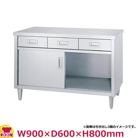 シンコー キャビネット作業台 片面／引出・ステンレス戸 ED-9060 W900×D600×H800（送料無料、代引不可）の通販は作業台・ガス台自動水栓