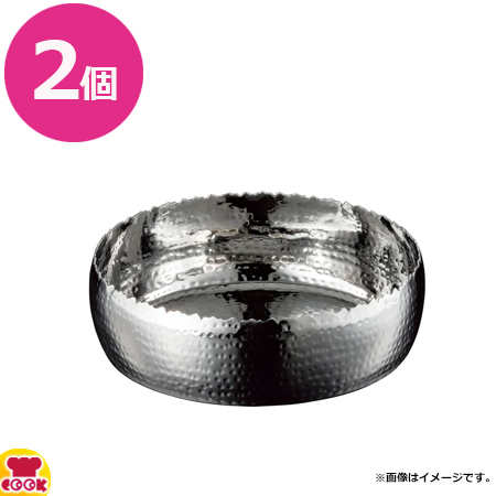 ヤマコー ステンレス槌目 浅型盛鉢 大 2個 23979（送料無料、代引不可）の通販は 8,343円