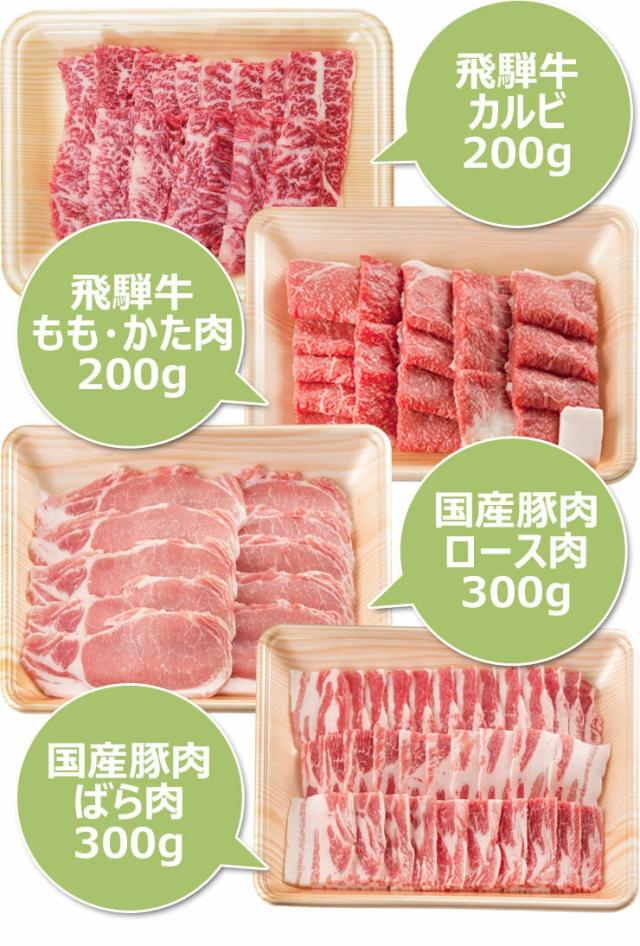 飛騨牛入り口・入口 丸焼き仕かける 1.45kg 約５〜6人前 飛騨牛400g 国産豚600g 丸焼き 厚切り牛タン芯200g あらびきポークウインナー250g 貨物輸送無料  BBQ 焼肉 焼き肉 飛騨牛 福袋 和牛 肉