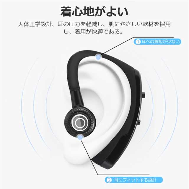 ワイヤレスイヤホン bluetooth イヤホン 高級 片耳用 日本語ガイダンス iPhone android アンドロイド スマホ 運転 高音質  ランニング スの通販はau PAY マーケット - FIPRIN