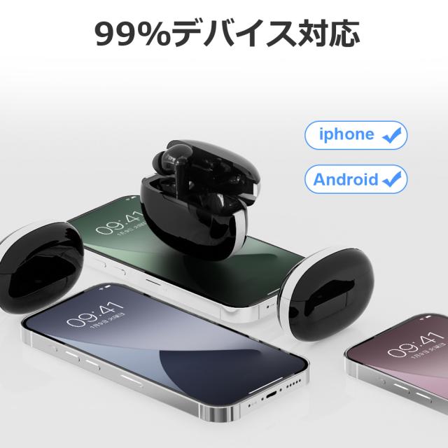 ワイヤレスイヤホン Bluetooth 5.4 日本語音声ガイド FIPRIN 7334 2025