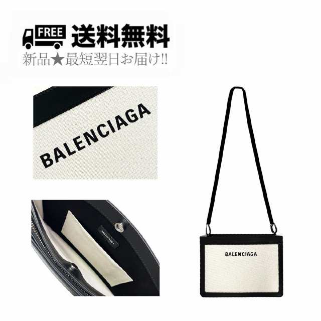 BALENCIAGA バレンシアガ ショルダーバッグ キャンバス ロゴ イタリア製 新品 ★ 9260 NATURAL × BLACK K281..