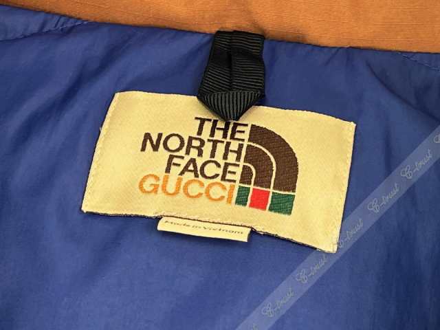 GUCCI × THE NORTH FACE グッチ ノースフェイス ダウン ジャケット コラボ フード付 メンズ 新品 ☆ 4383 ブラウン ×  ブルー K393-S..の通販はau PAY マーケット - シートラスト | au PAY マーケット－通販サイト