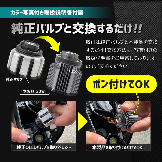 [只今タイムセール開催中]90ヴォクシー ノア 専用 30W バックランプ LED 2個1セット ホワイト 6400K 90VOXY 90NOAH ライト トヨタ TOYOTA_8
