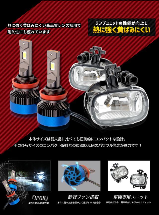 [今だけポイント10倍]E13 ノート キックス 専用 ユアーズ 完全 オリジナル フォグランプユニット + LEDバルブ [8000lm] LED フォグ フォグランプ NOTE KICKS ニッサン 日産 NISSAN 車検対応_7