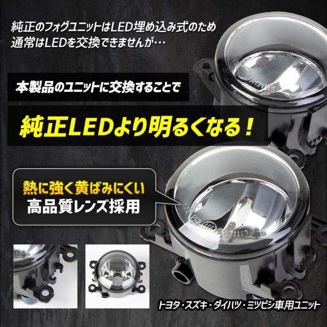 ダイハツ スズキ 三菱 スバル 専用 フォグランプユニット + LEDバルブ [8000LM or 2色切替]_4