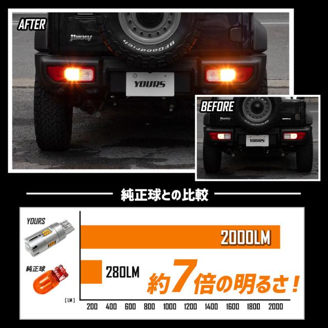 ジムニー ノマド 5ドア 適合 ウインカー 抵抗内蔵 4個・1set 【ステルスバルブ/2000LM】JIMNY NOMADE ウィンカー パーツ アンバー スズキ [1]_9