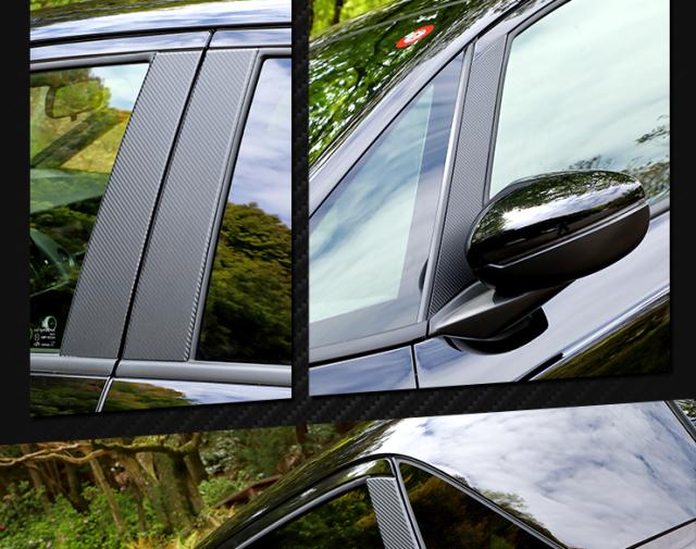 [E]FIT フィット GR系 車種専用 ピラー用カット済みカーボン調シートセット 【全4色】【カーボン調】 足元 スカッフ 新型 傷 保護 カーボン フィルム カッティング HONDA キズ [5]-4_8