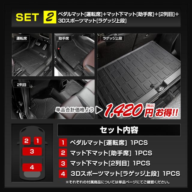 [今だけポイント10倍]フロンクス 専用 3Dマットセット ペダルマット マット下マット ラゲッジ 上段 下段 フロアマット 運転席 助手席 2列目 FRONX スズキ [2]_15