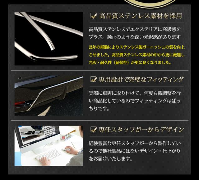 キックス KICKS 専用 リアアンダーガーニッシュ 3PCS メッキパーツ 高品質ステンレス採用 鏡面 ドレスアップパーツ リア リフレクター NISSAN 日産_7