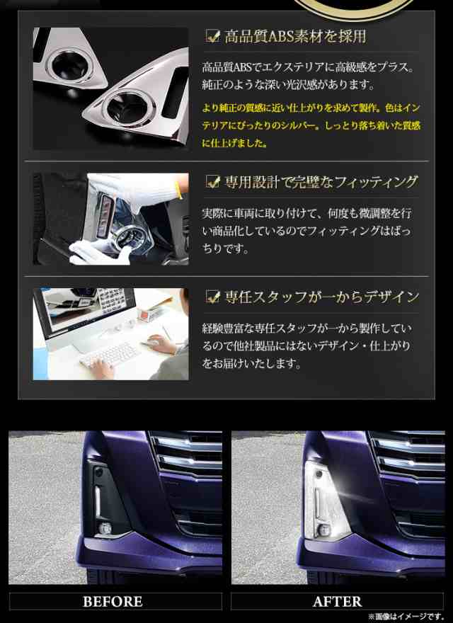 ルーミー ROOMY 後期 専用 フォグカバーガーニッシュ 2PCSの通販はau