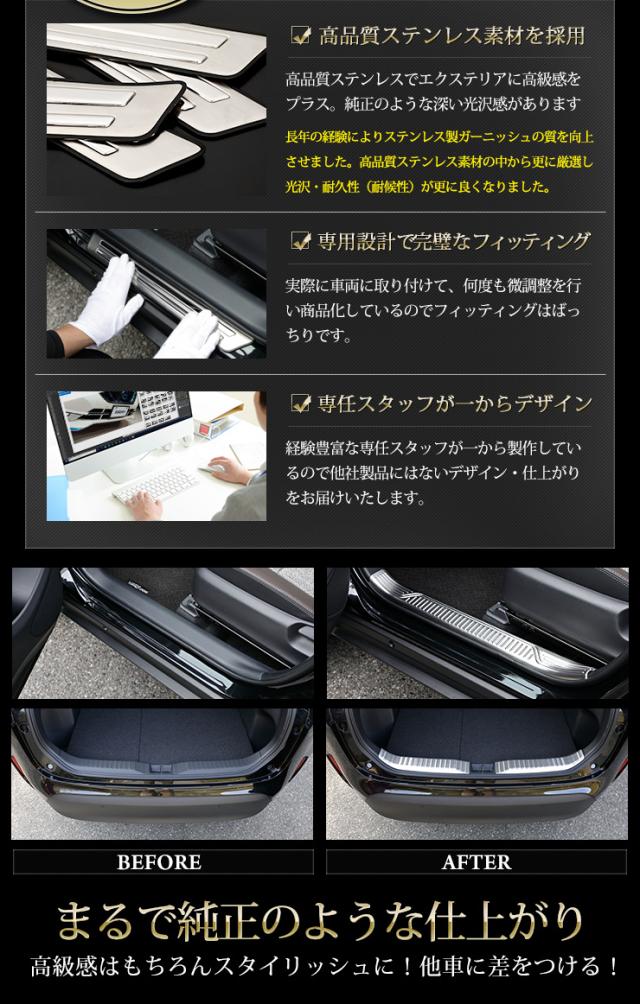 ［6周年引き換え証で10%オフ］ヤリスクロス 専用 ガーニッシュ 2点仕かける インナースカッフプレート ＋ ラゲッジガード【シルバーヘアライン／炭素調】 YARIS CROSS 一部分 トヨタ