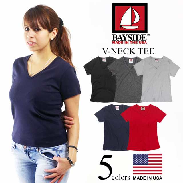 ベイサイド Bayside Vネック Tシャツ アメリカ製 米国製 V Neck Tee レディース 無地 の通販はau Pay マーケット ｊａｌａｎａ ジャラーナ