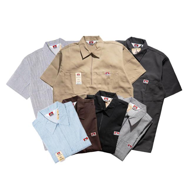 ベンデイビス BEN DAVIS 半袖 1/2ジップ ワークシャツ アメリカ流通モデル ｜ メンズ S-XXL コットン ポリエステル 混紡ツイル プレンティタフ ハーフジップ スマイリーゴリラ_10
