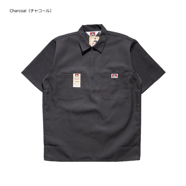 ベンデイビス BEN DAVIS 半袖 1/2ジップ ワークシャツ アメリカ流通モデル ｜ メンズ S-XXL コットン ポリエステル 混紡ツイル プレンティタフ ハーフジップ スマイリーゴリラ_2