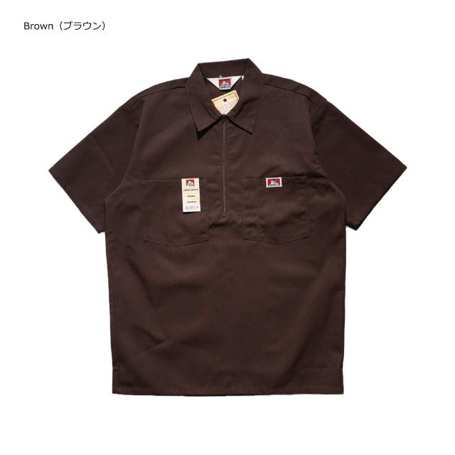 ベンデイビス BEN DAVIS 半袖 1/2ジップ ワークシャツ アメリカ流通モデル ｜ メンズ S-XXL コットン ポリエステル 混紡ツイル プレンティタフ ハーフジップ スマイリーゴリラ_4