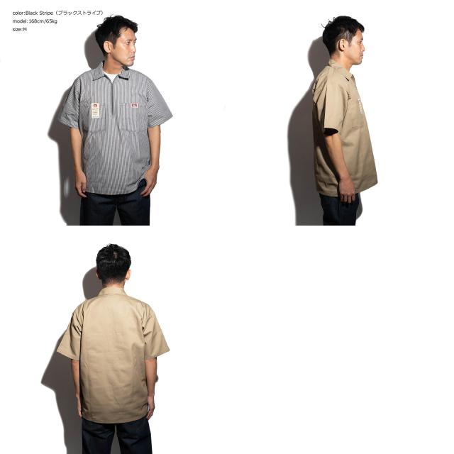 ベンデイビス BEN DAVIS 半袖 1/2ジップ ワークシャツ アメリカ流通モデル ｜ メンズ S-XXL コットン ポリエステル 混紡ツイル プレンティタフ ハーフジップ スマイリーゴリラ_12