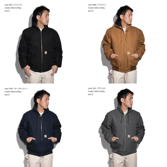 カーハート Carhartt J140 ダックアクティブジャケット キルティングフランネル裏地 ｜ メンズ S M L XL XXL パーカー フード 防寒 中綿 ショート丈_18