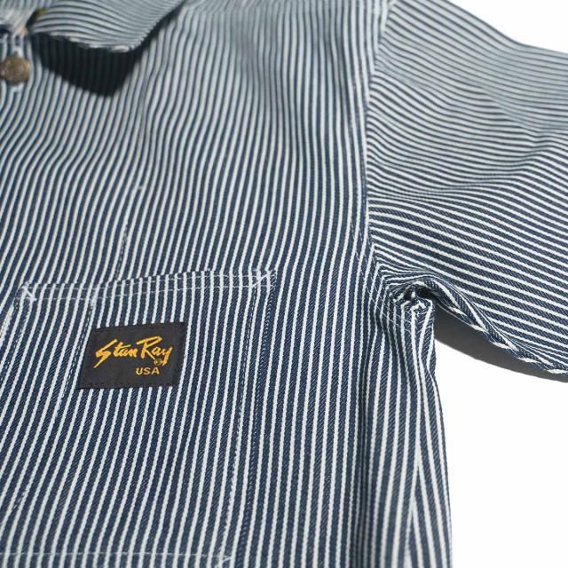 美品✨45R インディゴ抜染 ストライプ スタンドカラー ジャケット ヒッコリー 45R - 美品✨45R インディゴ抜染 ストライプ スタンドカラー