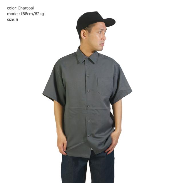 キャルトップ CALTOP #1000PLAIN 半袖 サテン シャツ (メンズ S-XXXL 無地 米国製 アメリカ製)_17
