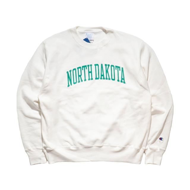 チャンピオン Champion リバースウィーブ UNIVERSITY OF NORTH DAKOTA オフィシャル クルーネック カレッジスウェット ｜ メンズ S-XXL Champion ノースダコタ大学 目無し_1