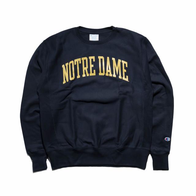 チャンピオン Champion リバースウィーブ UNIVERSITY OF NORTRE DAME オフィシャル クルーネック カレッジスウェット ｜ メンズ S M L XL XXL ノートルダム大学 公式_1