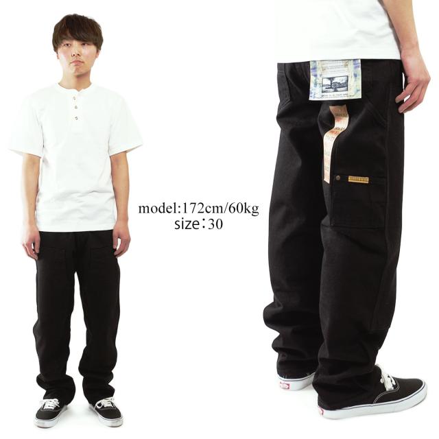 プリズンブルース PRISON BLUES ダブルニーワークジーンズ リンスドブラック (アメリカ製 米国製 デニム ペインターパンツ）