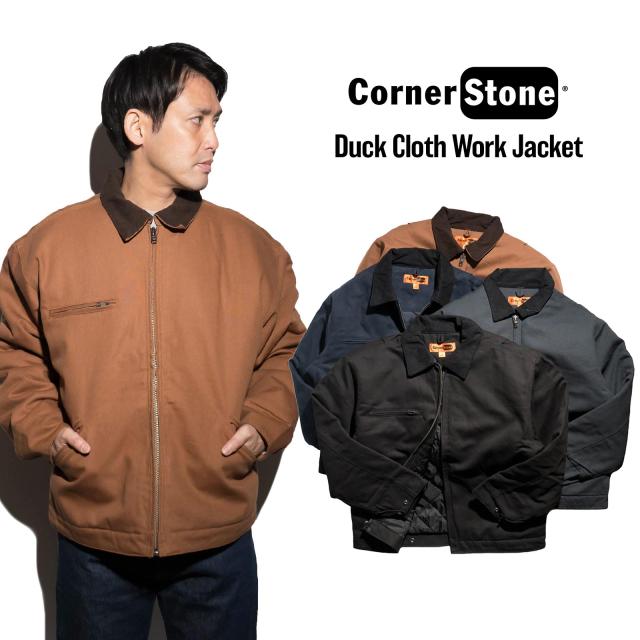 コーナーストーン CORNER STONE J763 ダッククロスワークジャケット ｜ メンズ S M L XL 中綿 ダック ワークジャケット カバーオール 防寒