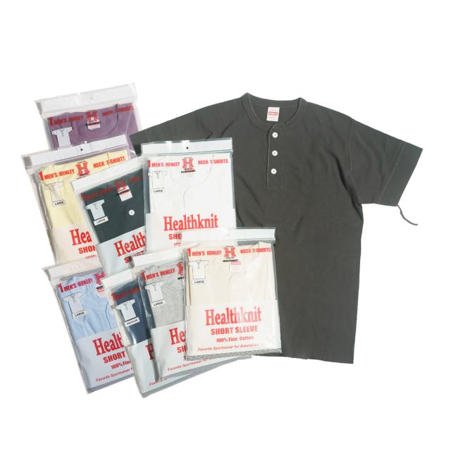 ヘルスニット Healthknit P-906S ヘンリーネック 半袖Tシャツ