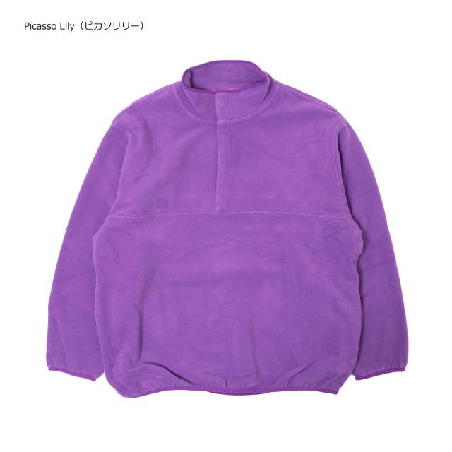 MADE BLANKS ポーラーフリースプルオーバー ｜ メンズ S M L XL 無地 二分の一 スナップボタン