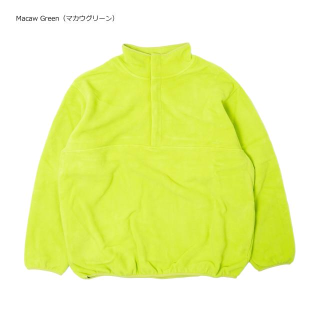 MADE BLANKS ポーラーフリースプルオーバー ｜ メンズ S M L XL 無地 二分の一 スナップボタン