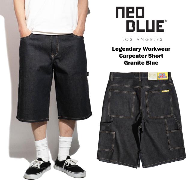 ネオブルー NEOBLUE バギー カーペンターショーツ グラナイトブルー ｜ メンズ 28-42インチ アメリカ製 ワーク ショーツ デニム ハーフパンツ ストリート