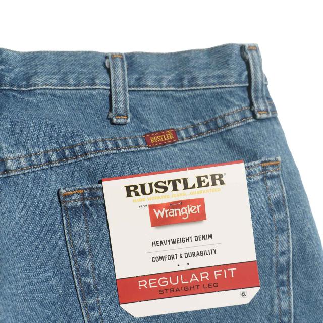 ラスラー RUSTLER レギュラーフィット ストレートジーンズ ストーンウォッシュ ｜ 87619SW メンズ W30-42 ラングラー Wrangler ヘビーウエイト デニムの通販は