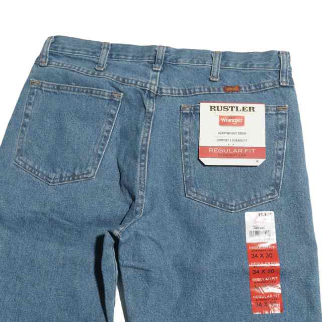 ラスラー RUSTLER レギュラーフィット ストレートジーンズ ストーンウォッシュ ｜ 87619SW メンズ W30-42 ラングラー Wrangler ヘビーウエイト デニムの通販は