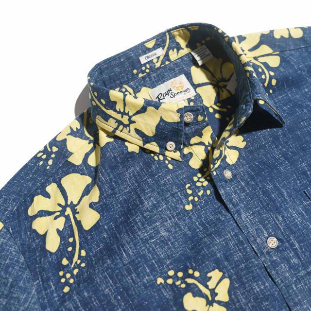 ⭐️新品•未使用⭐️レインスプーナー50th state flower / パープル レインスプーナー REYN SPOONER 半袖 フルオープン アロハシャツ