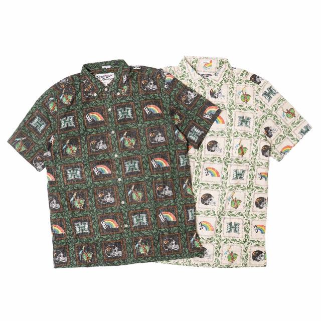 レインスプーナー REYN SPOONER 半袖アロハシャツ フルオープン ハワイ大学 ヴィンテージ ｜ メンズ S M L XL XXL XXXL 総柄 スプーナークロス リバースプリント_12