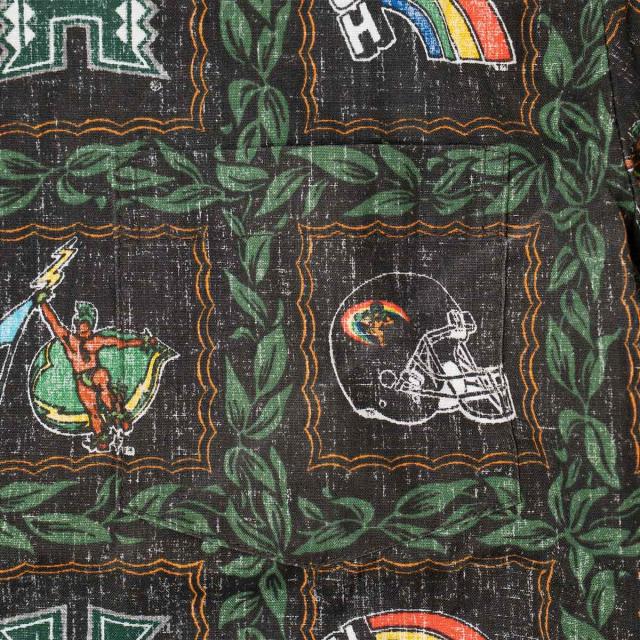 レインスプーナー REYN SPOONER 半袖アロハシャツ フルオープン ハワイ大学 ヴィンテージ ｜ メンズ S M L XL XXL XXXL 総柄 スプーナークロス リバースプリント_5