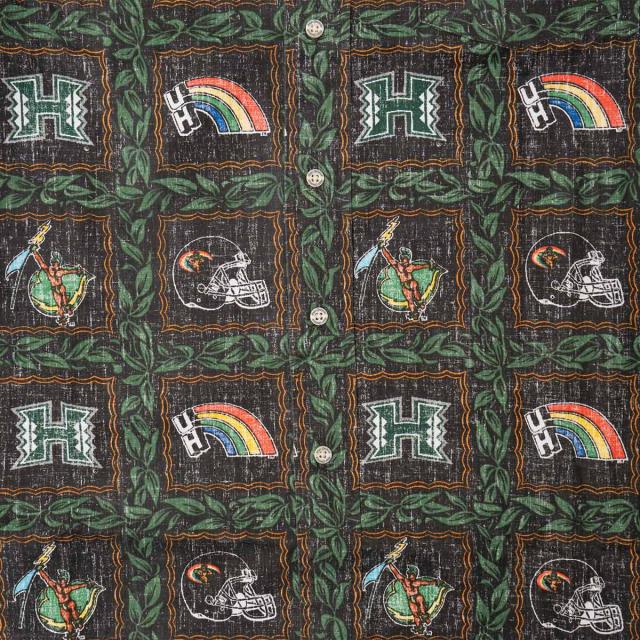レインスプーナー REYN SPOONER 半袖アロハシャツ フルオープン ハワイ大学 ヴィンテージ ｜ メンズ S M L XL XXL XXXL 総柄 スプーナークロス リバースプリント_7