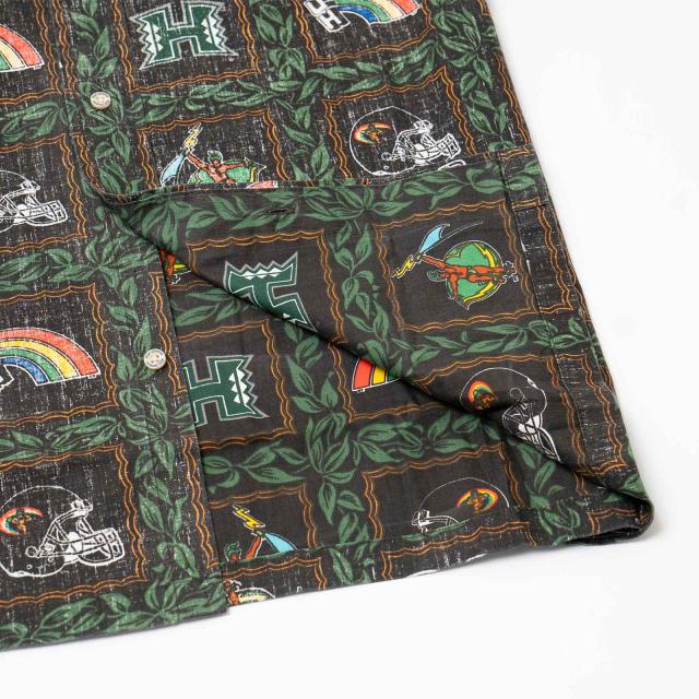 レインスプーナー REYN SPOONER 半袖アロハシャツ フルオープン ハワイ大学 ヴィンテージ ｜ メンズ S M L XL XXL XXXL 総柄 スプーナークロス リバースプリント_9