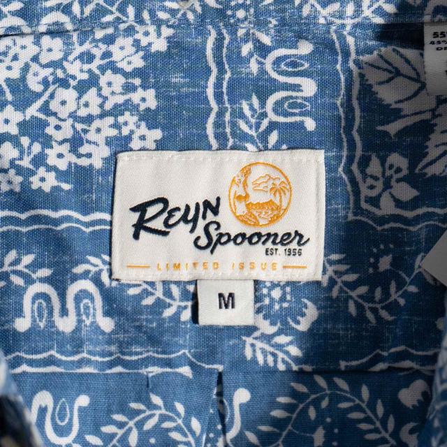 レインスプーナー REYN SPOONER ラハイナセーラー ロングスリーブ シャツ ブルー ｜ アロハシャツ 長袖 総柄 コットンブレンド リバースプリント_3