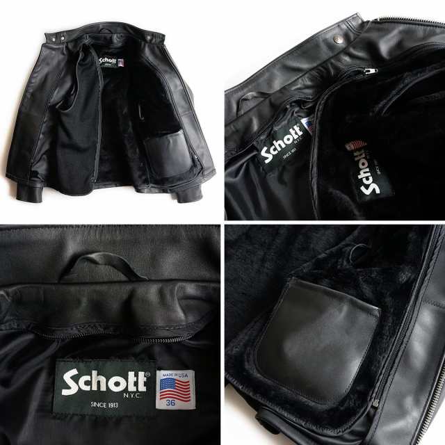 ショット SCHOTT 641 スタンドカラーシングルライダース ブラック