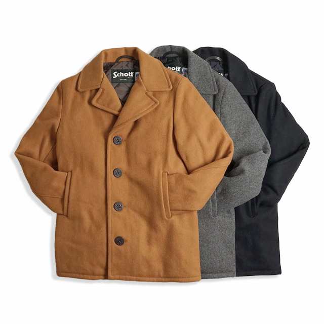 ショット SCHOTT 当店別注 756TG メンズ ウール シングル ピーコート (アメリカ製 米国製 防寒 PEA-COAT Pコート  男性）｜au PAY マーケット