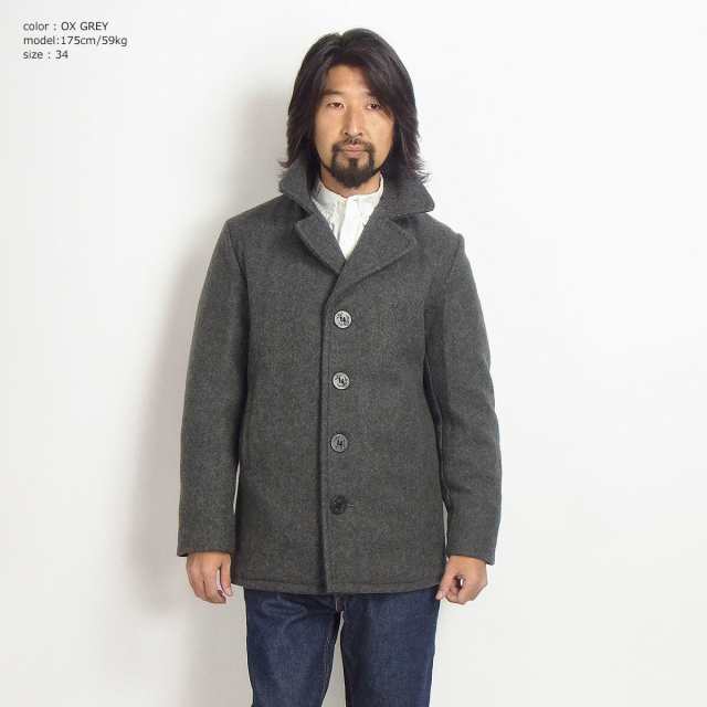 ショット SCHOTT 当店別注 756TG メンズ ウール シングル ピーコート (アメリカ製 米国製 防寒 PEA-COAT Pコート  男性）｜au PAY マーケット